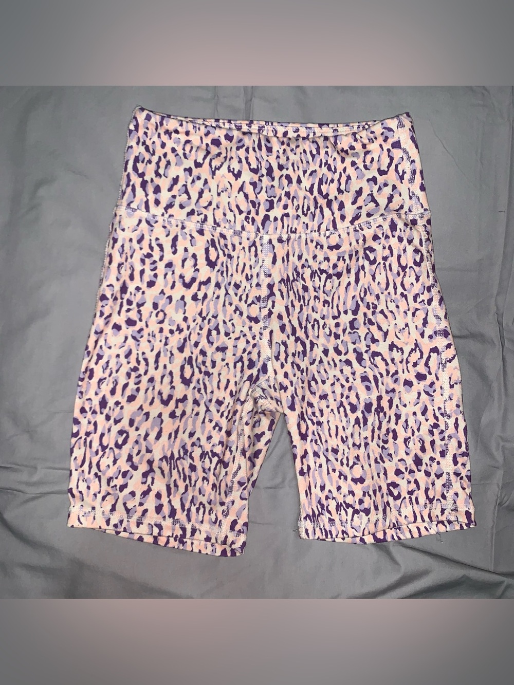 Laundry By Shelli Segal Pink & Purple Leopard High-Waist Bike Shorts